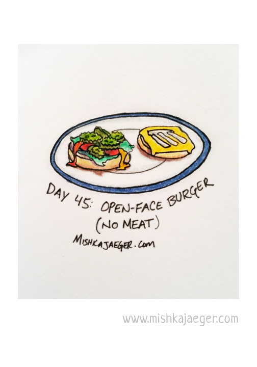 Open-Face Burger (No Meat)