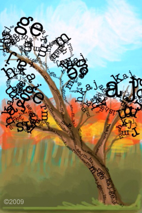autumn tree typedrawing